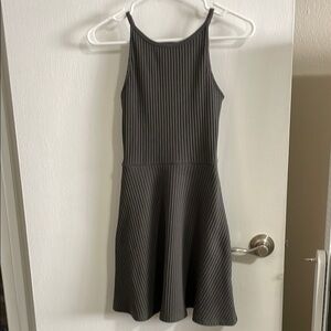 Topshop gray ribbed skater dress Size 2